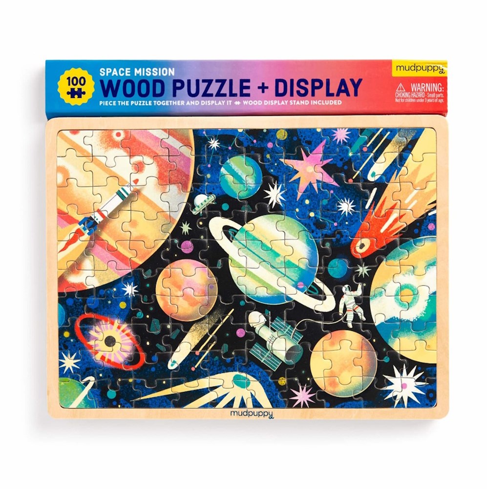 Mudpuppy 100pc Wood Puzzle & Display