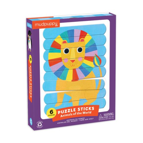 Mudpuppy Puzzle Sticks 6-in-1 Puzzle- Animals of the World