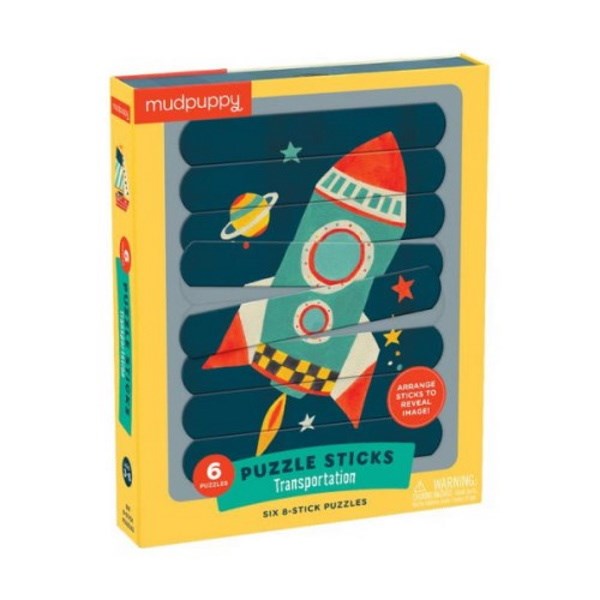 Mudpuppy Puzzle Sticks 6-in-1 Puzzle Transportation