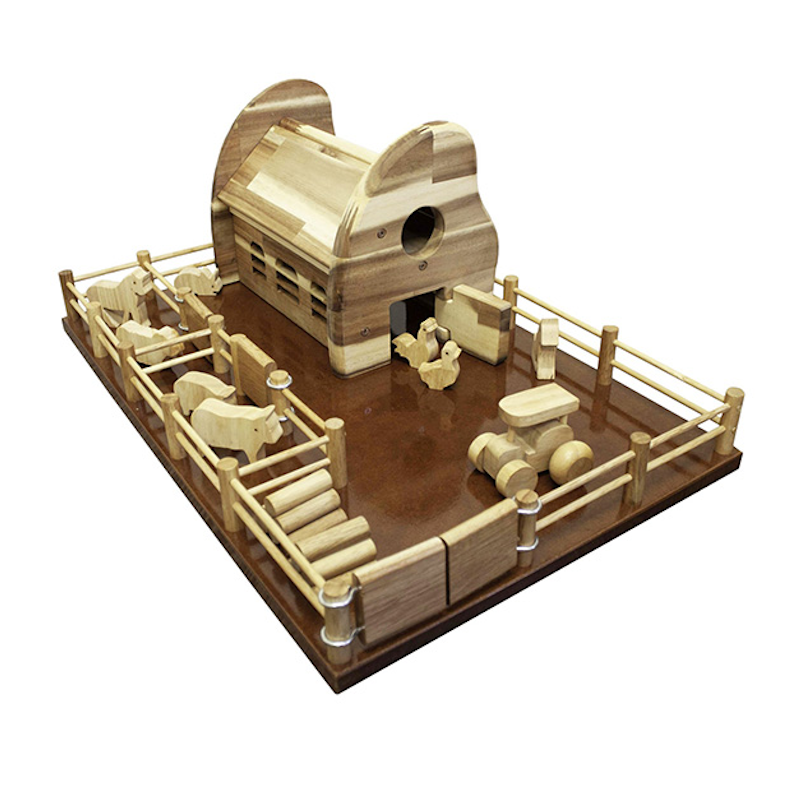 Q Toys Natural Wood Farm Barn