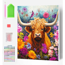 Load image into Gallery viewer, Splat Planet Diamond Painting Highland Cow
