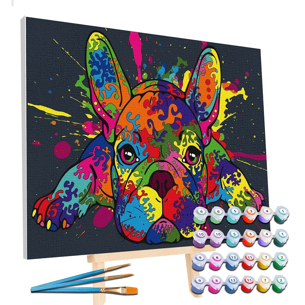 Splat Planet Paint by Numbers Pop Art French Bulldog