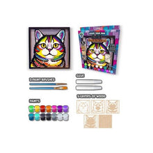 Load image into Gallery viewer, Splat Planet 5 Layer Wood Art Painting Cat
