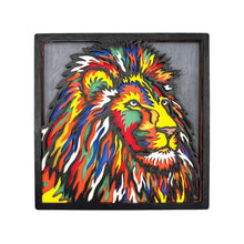 Load image into Gallery viewer, Splat Planet Wood Art Painting Lion
