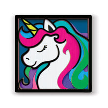 Load image into Gallery viewer, Splat Planet Wood Art Painting Unicorn
