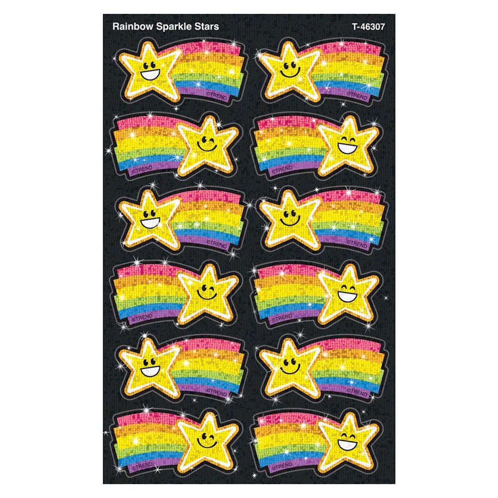 Rainbow Stars Sparkle Stickers