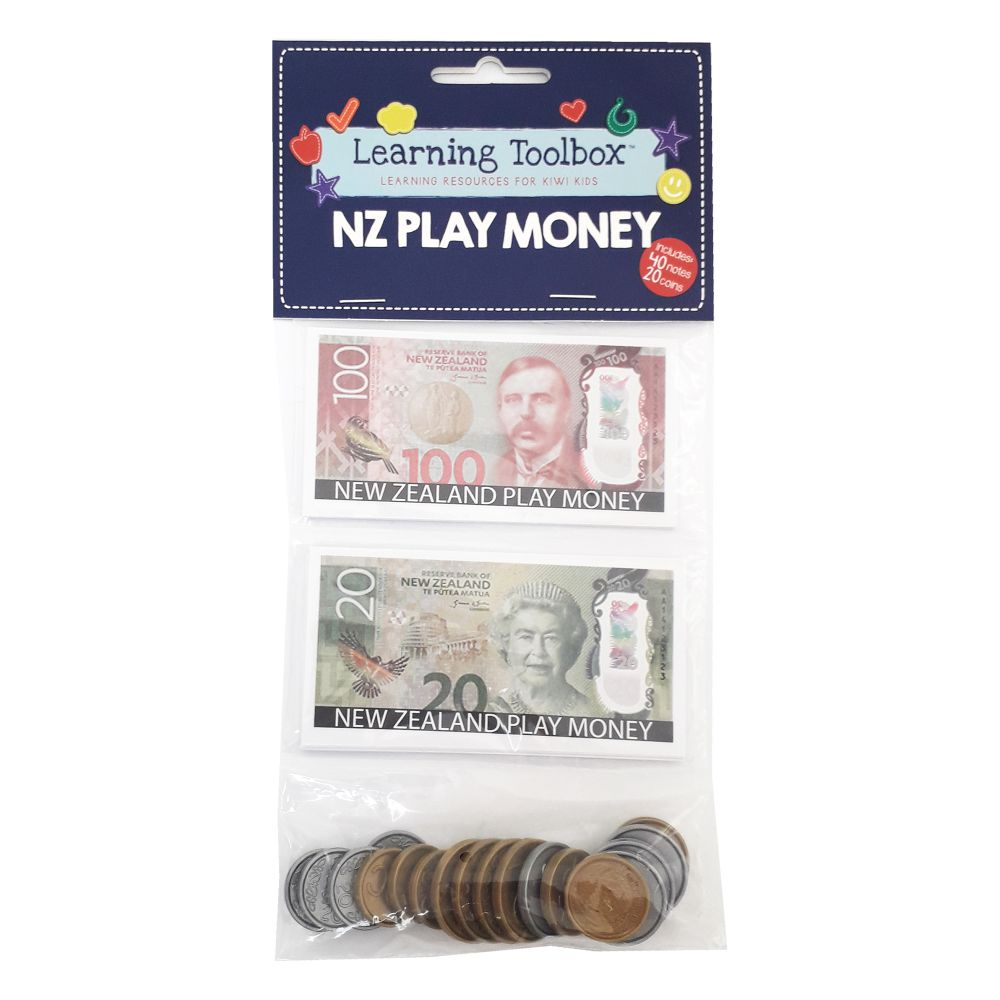 NZ Currency Play Money Pack - 20x Coins- 40x Notes