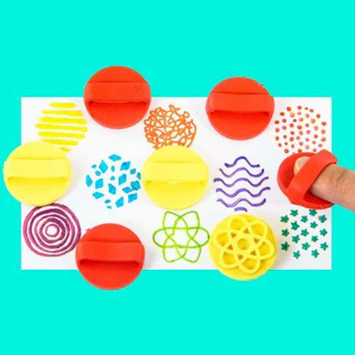 Finger Printers - Textured Rubber - Set Of 8