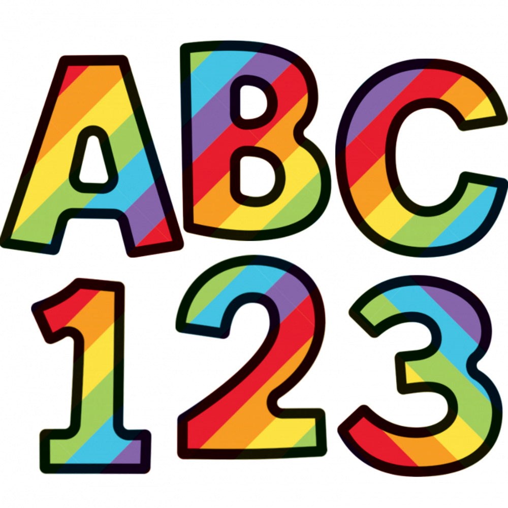 Rainbow Stripe Alphabet Letters