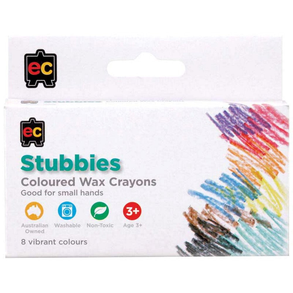 Educational Colours Stubby Crayons Pkt 8