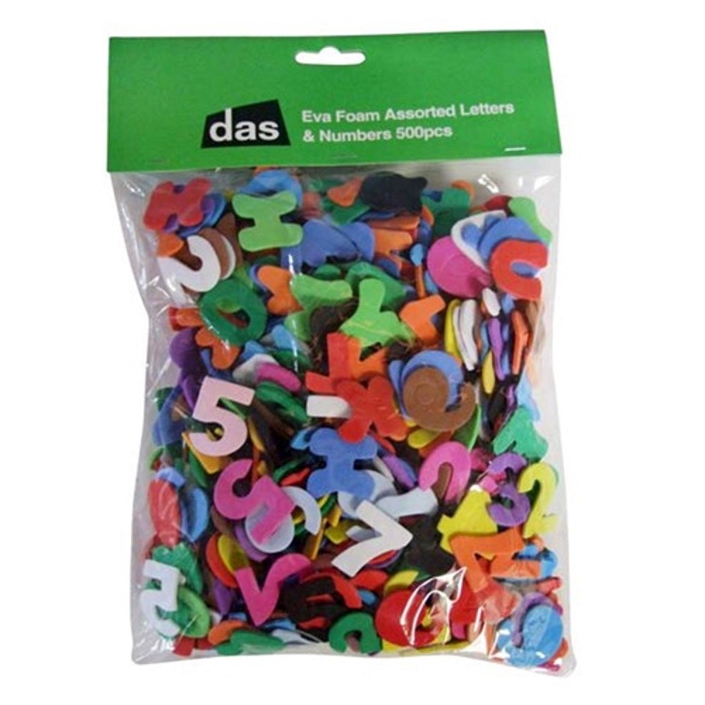 Foam Assorted Numbers & Letters - 500Pcs
