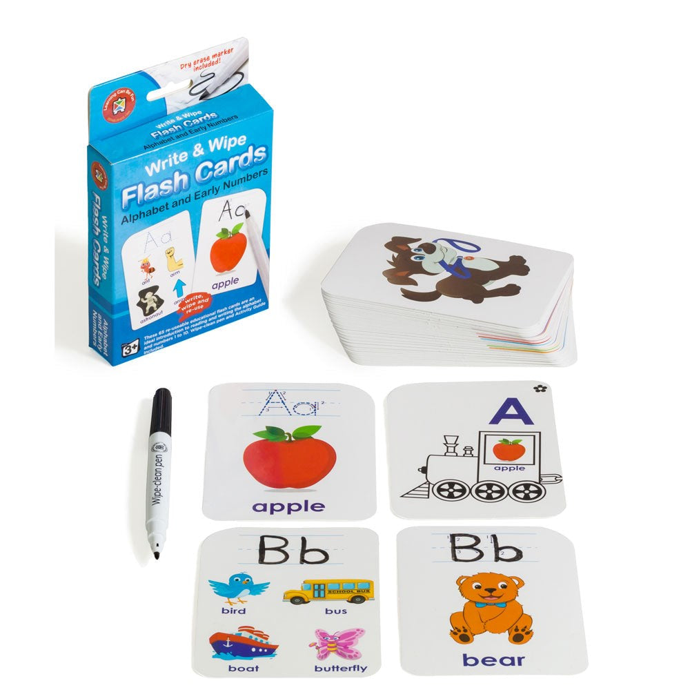LCBF  Write and Wipe Flash Cards - Alphabet & Numbers