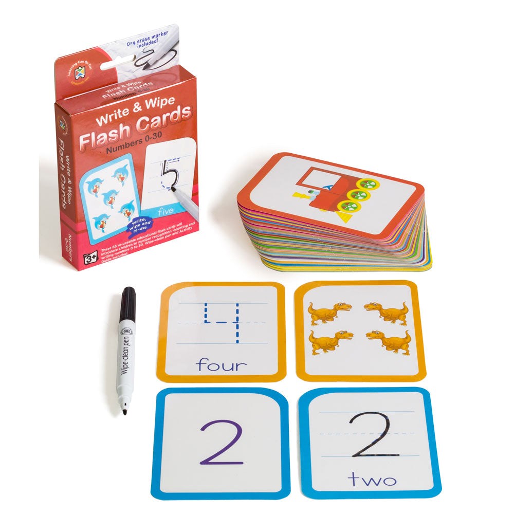 LCBF Write and Wipe Flash Cards - Numbers 0-30