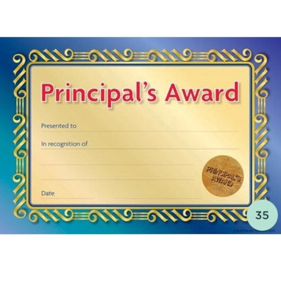 Principals Awards - Blue /Gold - 35 Per Pack