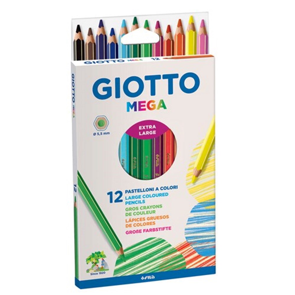 Giotto Mega Coloured Pencils - Pack Of 12