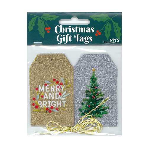 Xmas Gift Tags w/String (6pc)