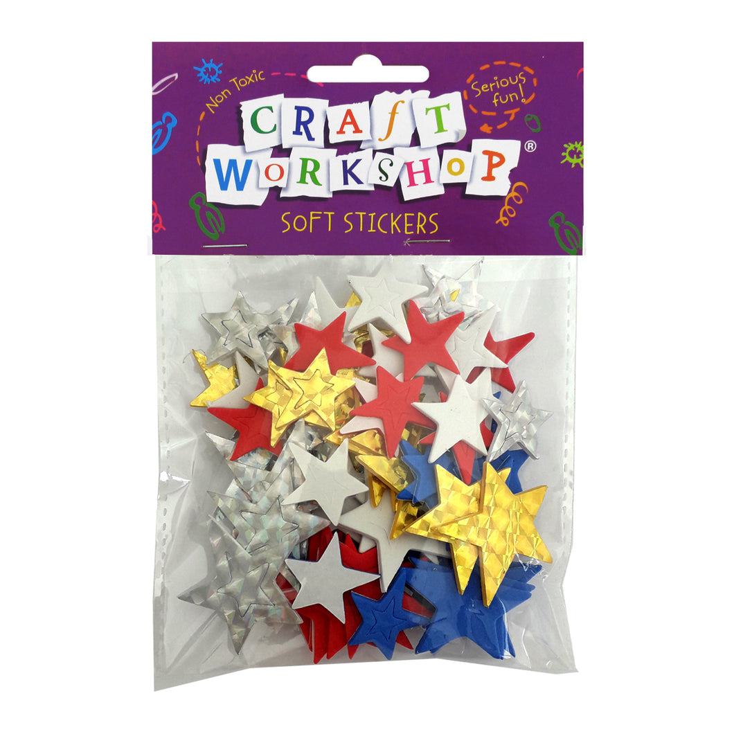 Craft Soft Sticker Shiny Stars 70pc