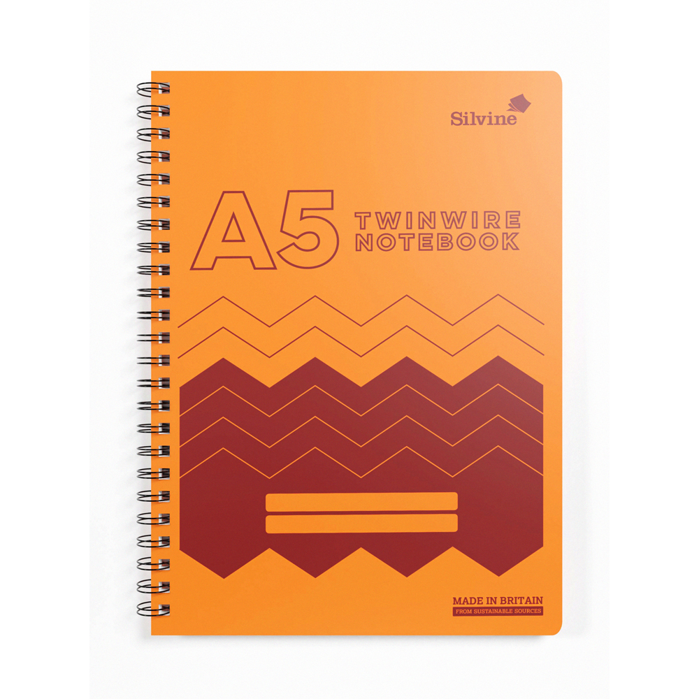 Silvine Twin Wire Polyprop Notebook A5 160 Pages Assorted Colours