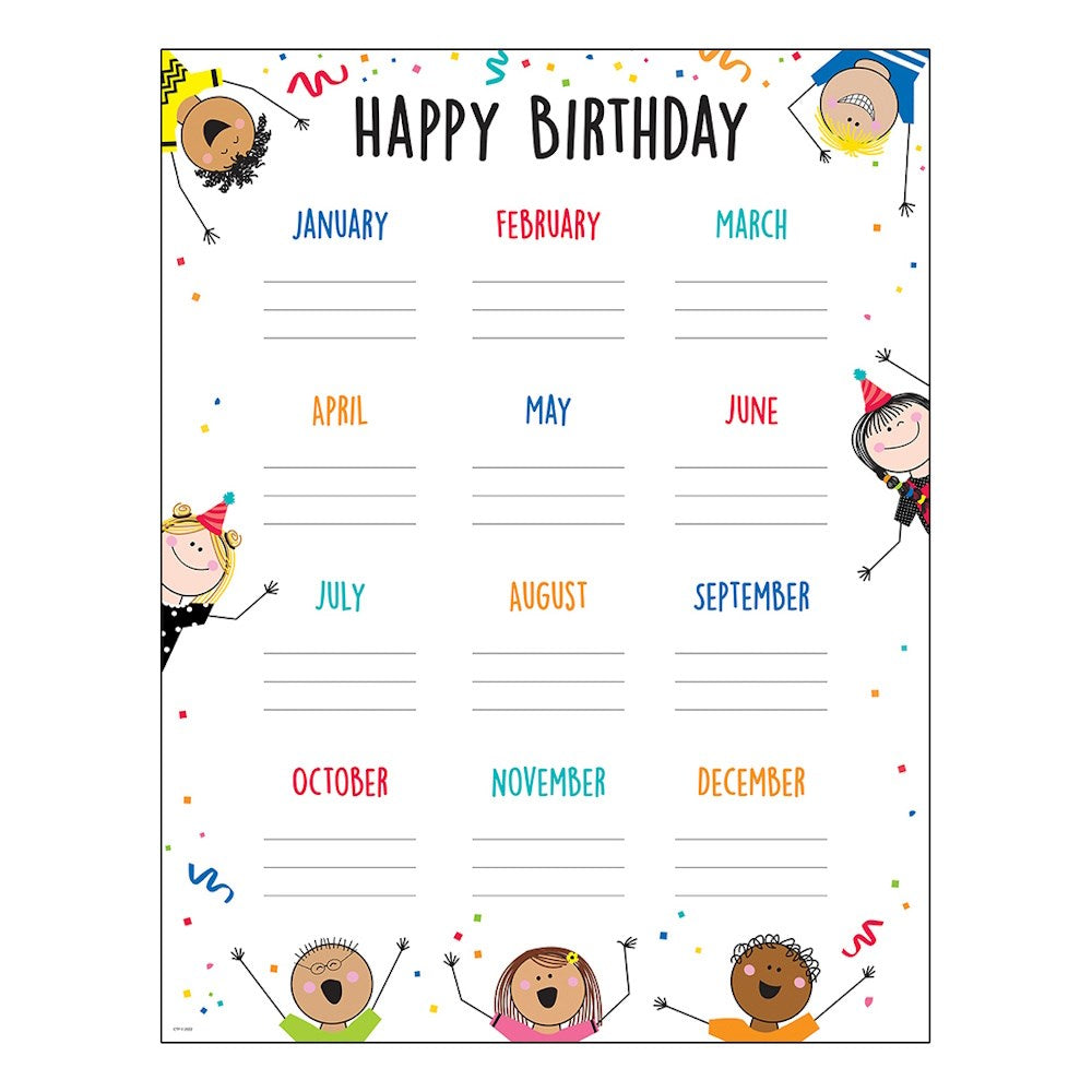 Stick Kids Happy Birthday Chart