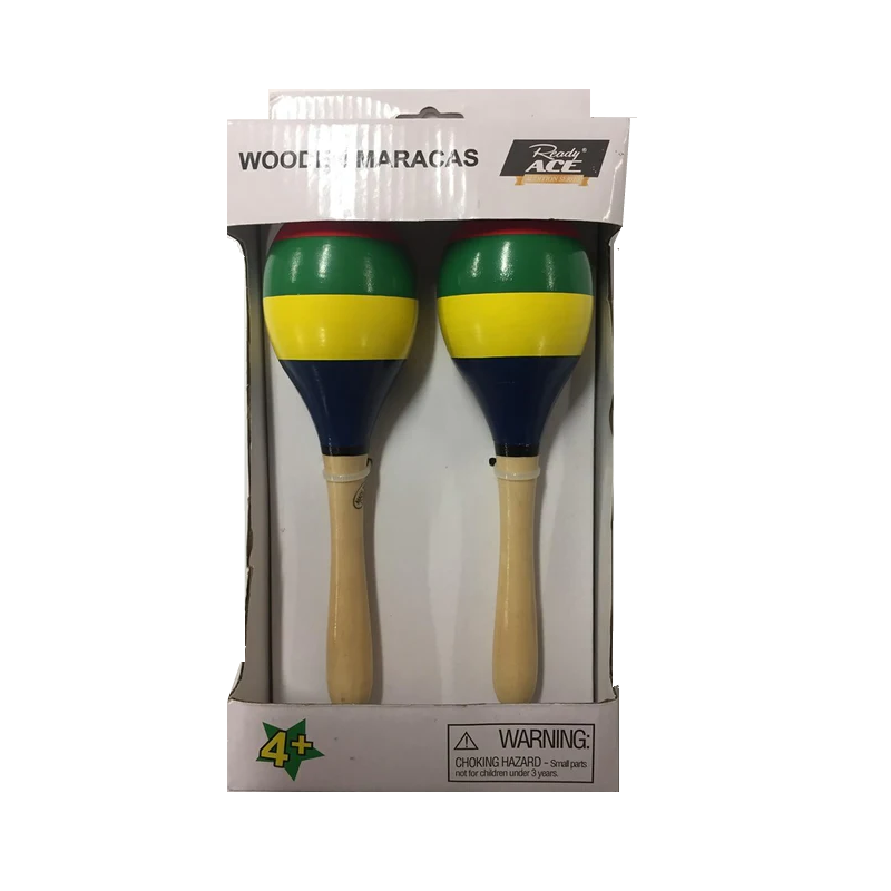 Ready Ace Wooden Maracas Striped - Pair