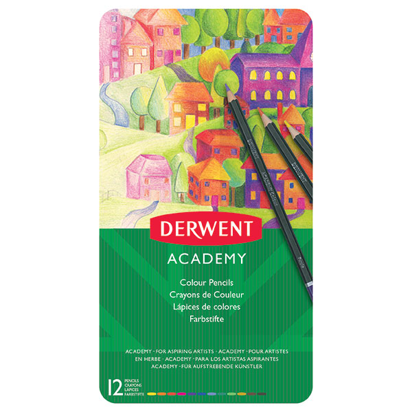 Derwent Academy Coloured Pencils In A Tin -  12S