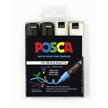 Load image into Gallery viewer, Uni Posca Marker 4.5-5.5mm 4 Pack Black White PC-7M
