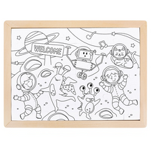 Load image into Gallery viewer, Hape Double Sided Colour Puzzle 48c Space Friends
