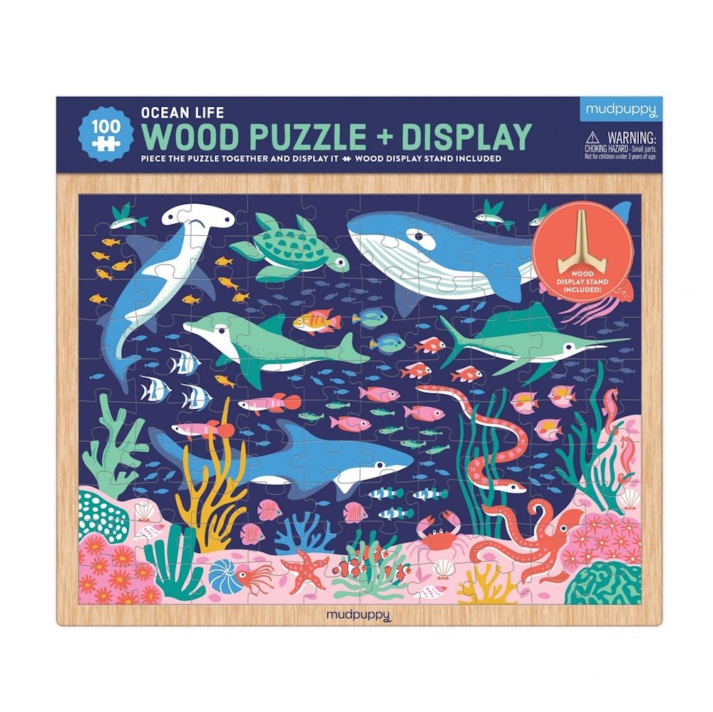 Mudpuppy 100pc Wood Puzzle & Display