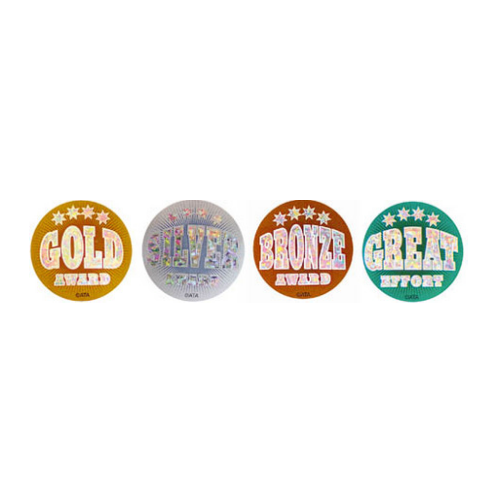 Medal Stickers - Holographic - Pack Of 96