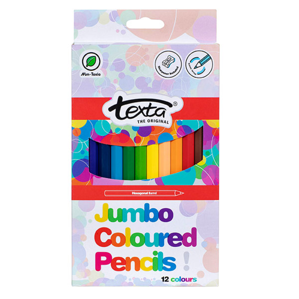 Texta-Jumbo Colour Pencils-Pack 12