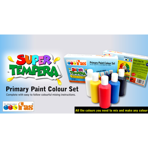Super Tempera Primary Paint Set (5x 100ml)